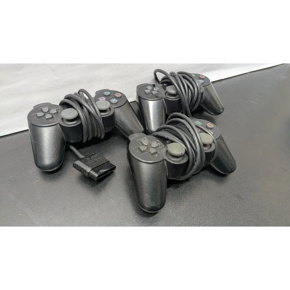 Lot Of 3 Sony PlayStation 2 PS2 PARTS OR REPAIRS Official OEM Wired Controllers